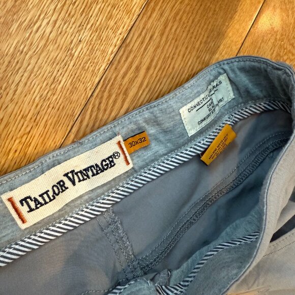 Tailor Vintage Mens 30x32 Performance Tech 4 Way Stretch Pants Grey Slim Fit NWT - Picture 7 of 10